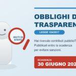 30/06/26 TERMINE ULTIMO PER LA PUBBLICIZZAZIONE SUL SITO INTERNET DEGLI AIUTI DI STATO RICEVUTI NEL 2025